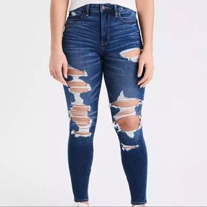 Blue ripped jeans
